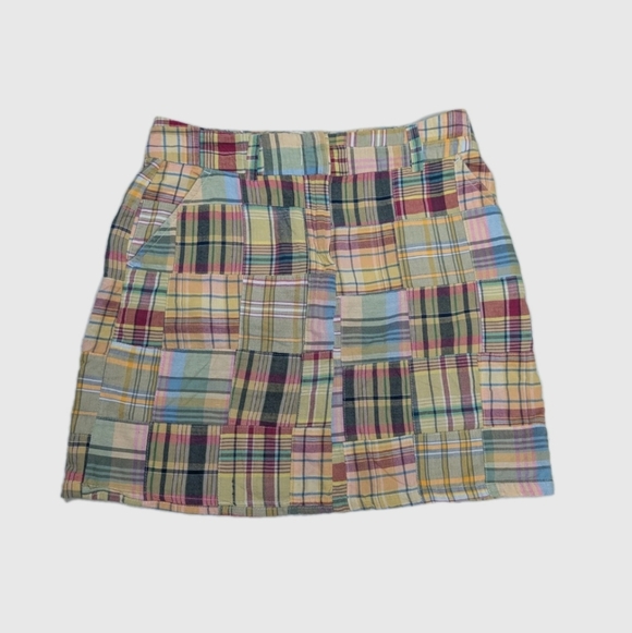 J. Crew Dresses & Skirts - J Crew Plaid Patchwork Mini Skirt 0 S Artsy Boho Preppy sk1